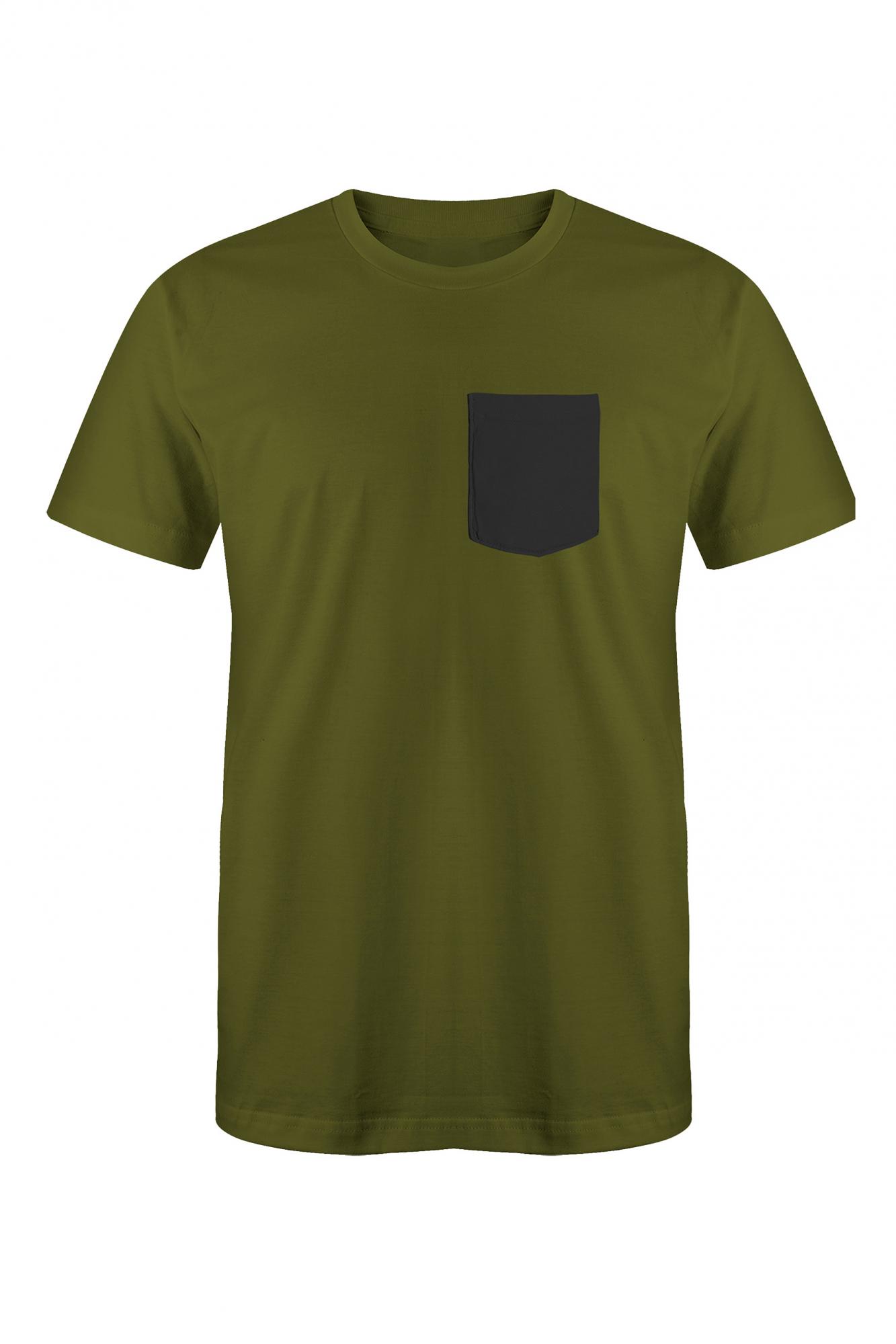 Diesel Kaki T-shirt met borstzakje